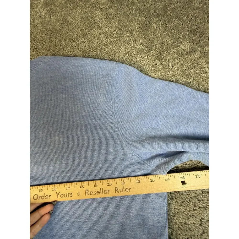 Polo Ralph Lauren Sweater Mens XL Light Blue V-Neck Cotton Tight-Knit Pullover